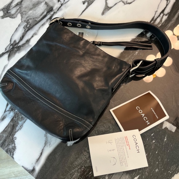 Coach Leather Shoulder or Cross Body Purse Adjustable Strap with Silver Hardware - Picture 1 of 10